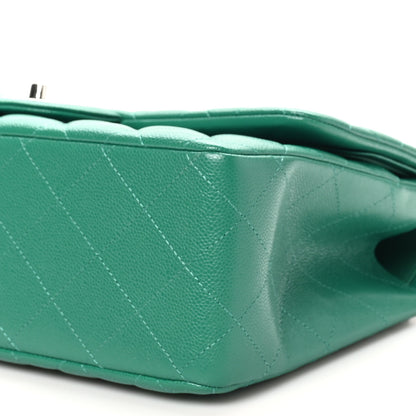 Chanel Caviar Quilted Jumbo Double Flap Green 10 of 10