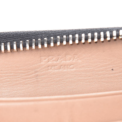 Prada Vitello Shine Bow Zip Around Wallet Black 6 of 12