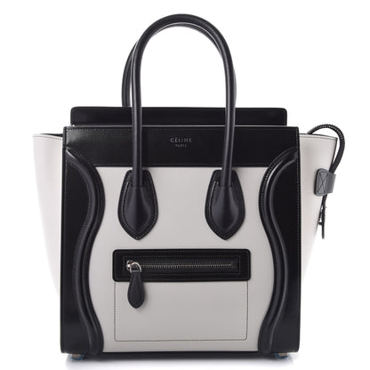 Celine Sleek Calfskin Micro Bi-Color Luggage Black White 1 of 8