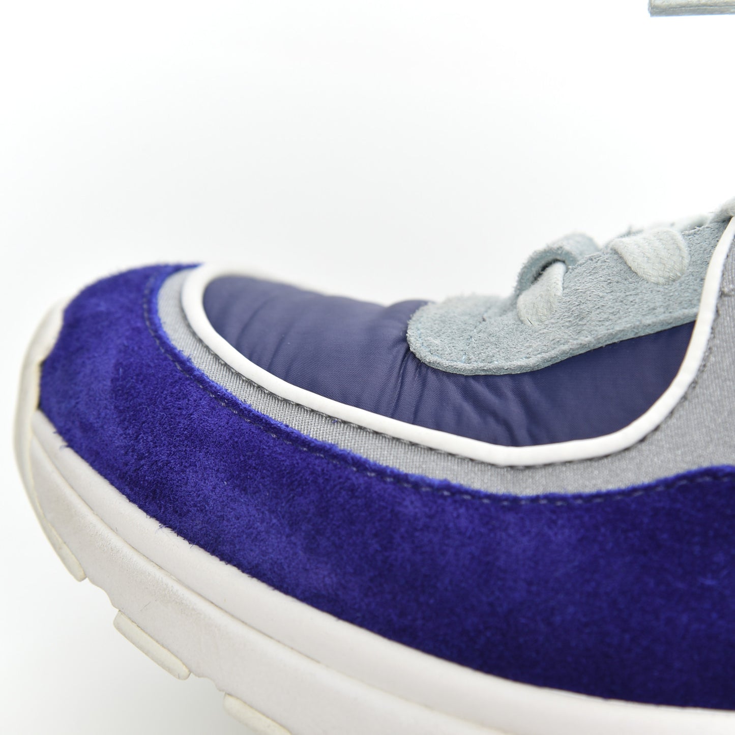 Nylon Lambskin Suede Calfskin Womens Logo Sneakers 39 Blue Coral