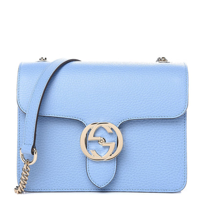 Gucci Dollar Calfskin Small Interlocking G Shoulder Bag Mineral Blue 1 of 9