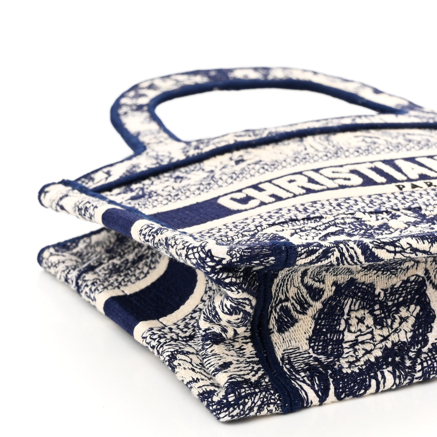 Christian Dior Canvas Embroidered Mini Toile De Jouy Book Tote Blue 8 of 9