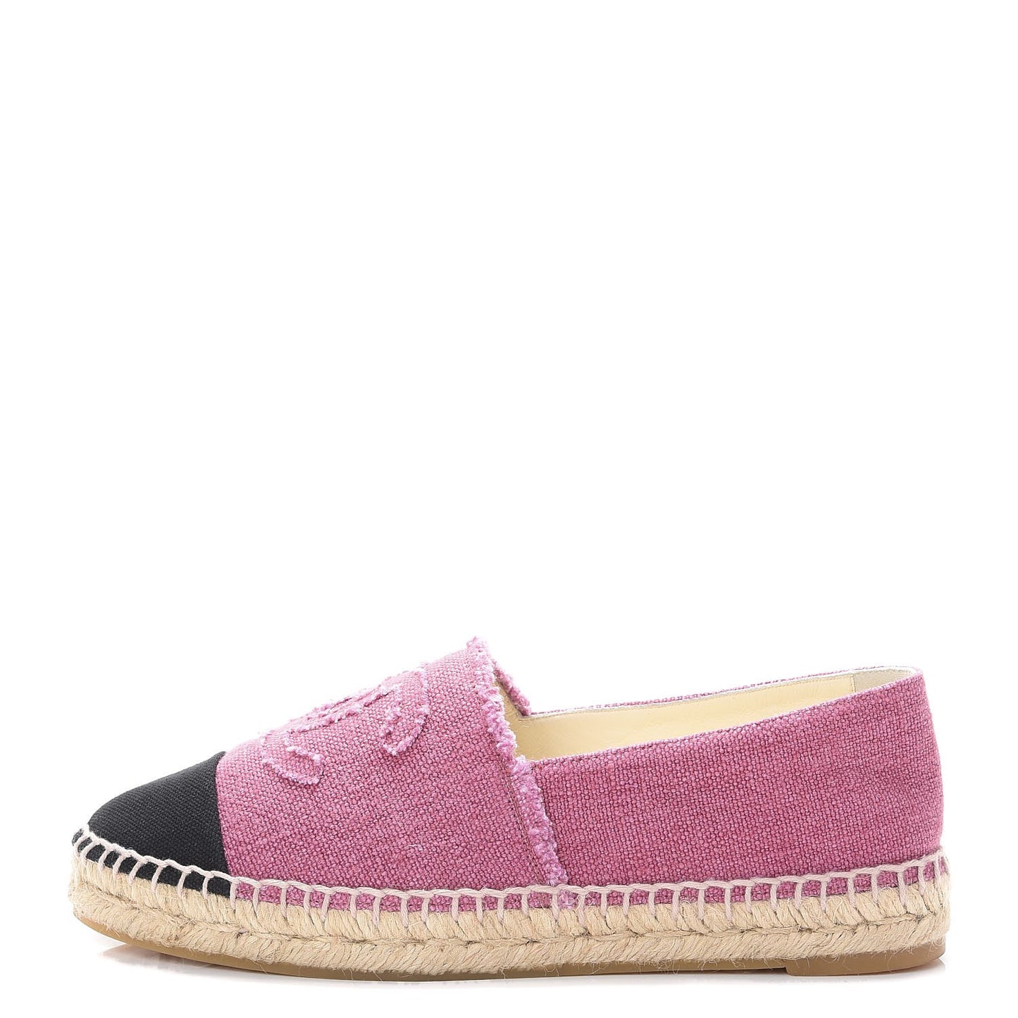 Linen CC Espadrilles 38 Pink Black