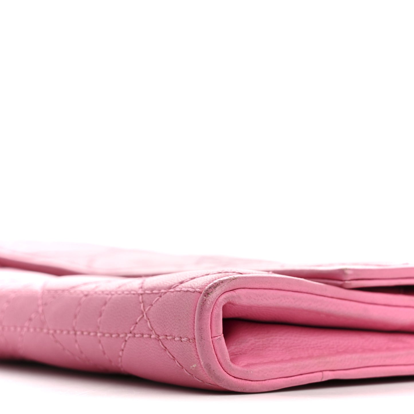 Lambskin Cannage Lady Dior Rendezvous Wallet On Chain Fuchsia