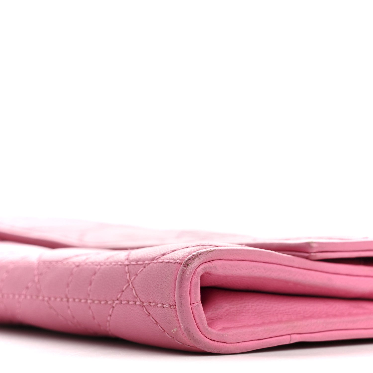 Christian Dior Lambskin Cannage Lady Dior Rendezvous Wallet On Chain Fuchsia 10 of 17