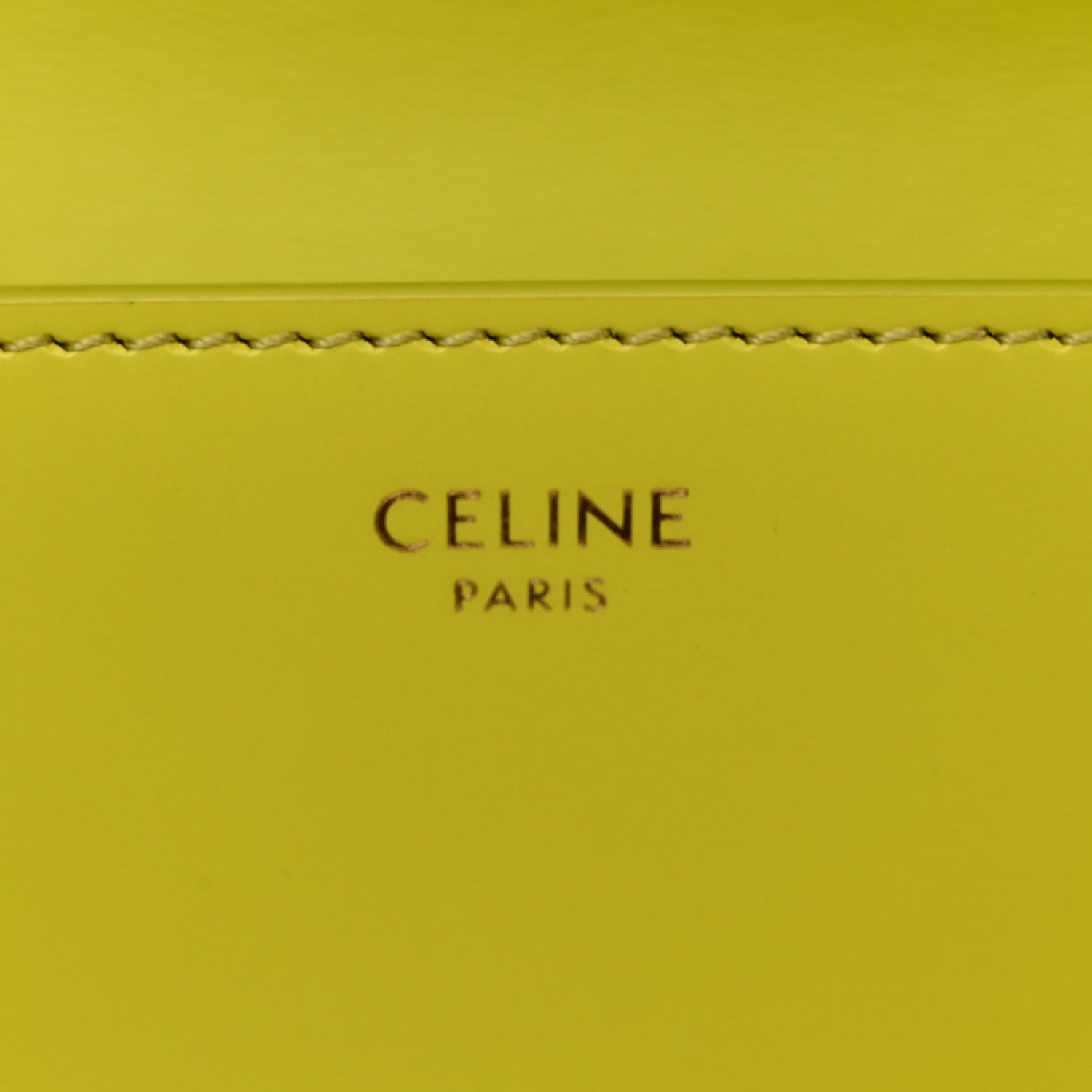 Celine Shiny Calfskin Cuir Triomphe Chain Shoulder Bag Anis 6 of 10
