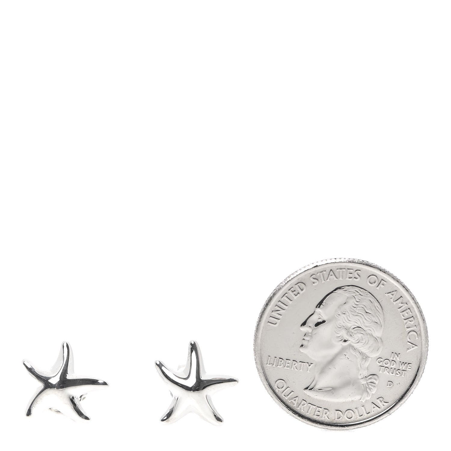 Tiffany Sterling Silver 12mm Elsa Peretti Starfish Earrings 2 of 6