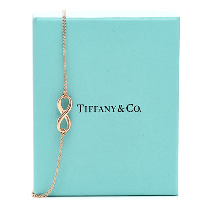 Tiffany 18K Rose Gold Infinity Double Chain Pendant Necklace 6 of 6