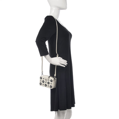 Prada Spazzolato Floral Crossbody White Black 2 of 13