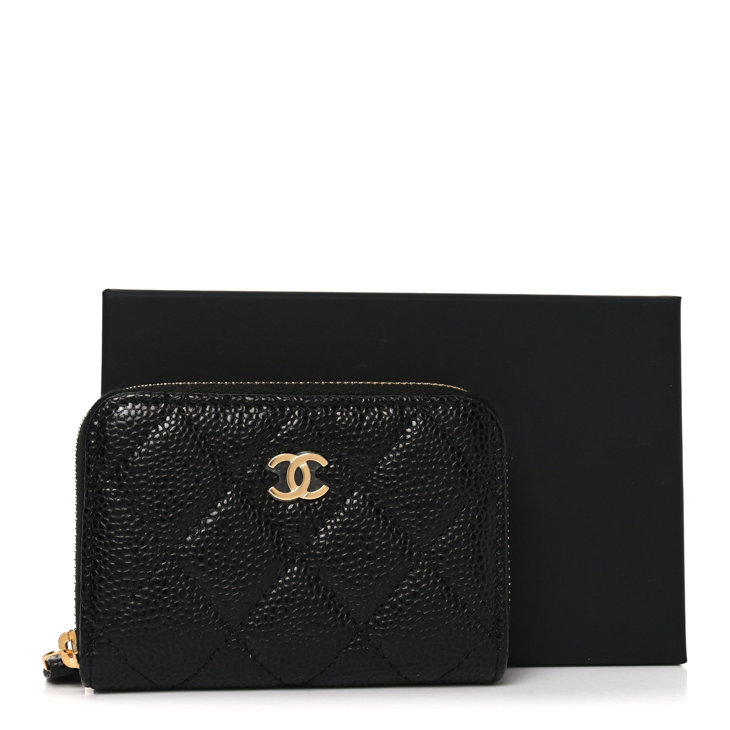 Chanel Caviar Quilted Zip Coin Purse Black 8 of 8