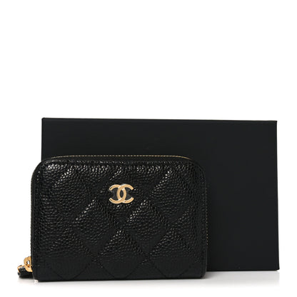 Chanel Caviar Quilted Zip Coin Purse Black 8 of 8