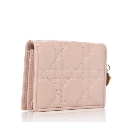 Christian Dior Lambskin Cannage Small Lady Dior Flap Card Holder Light Pink 3 of 8