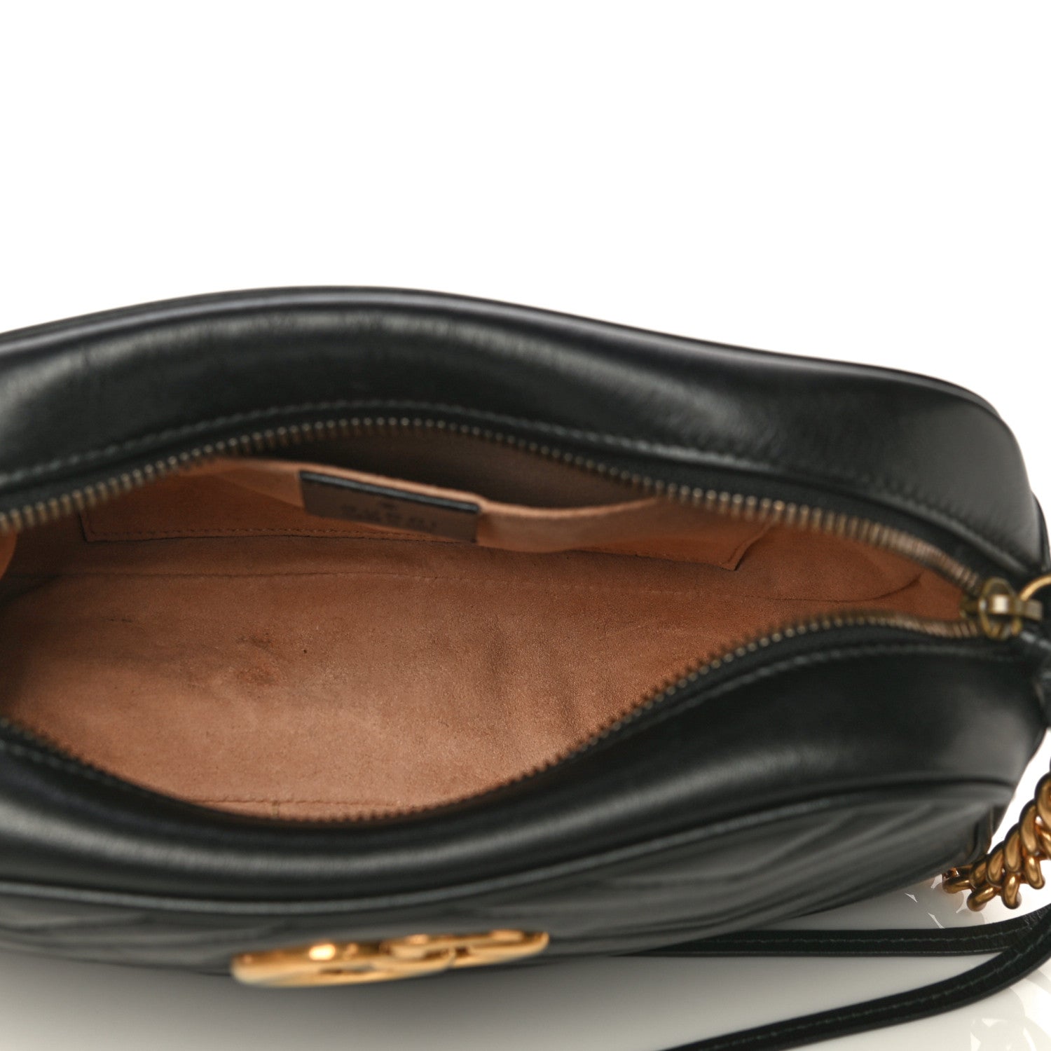 Gucci Calfskin Matelasse Small GG Marmont Chain Shoulder Bag Black 5 of 22