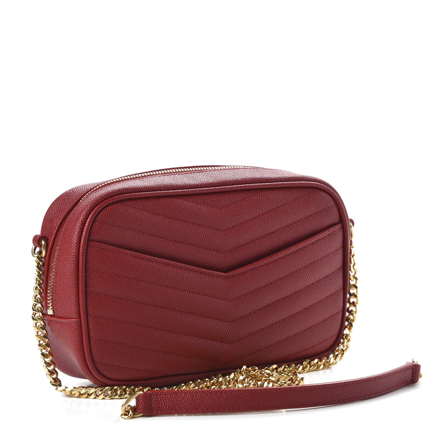 Saint Laurent Grain De Poudre Matelasse Monogram Mini Lou Camera Bag Eros Red 3 of 10