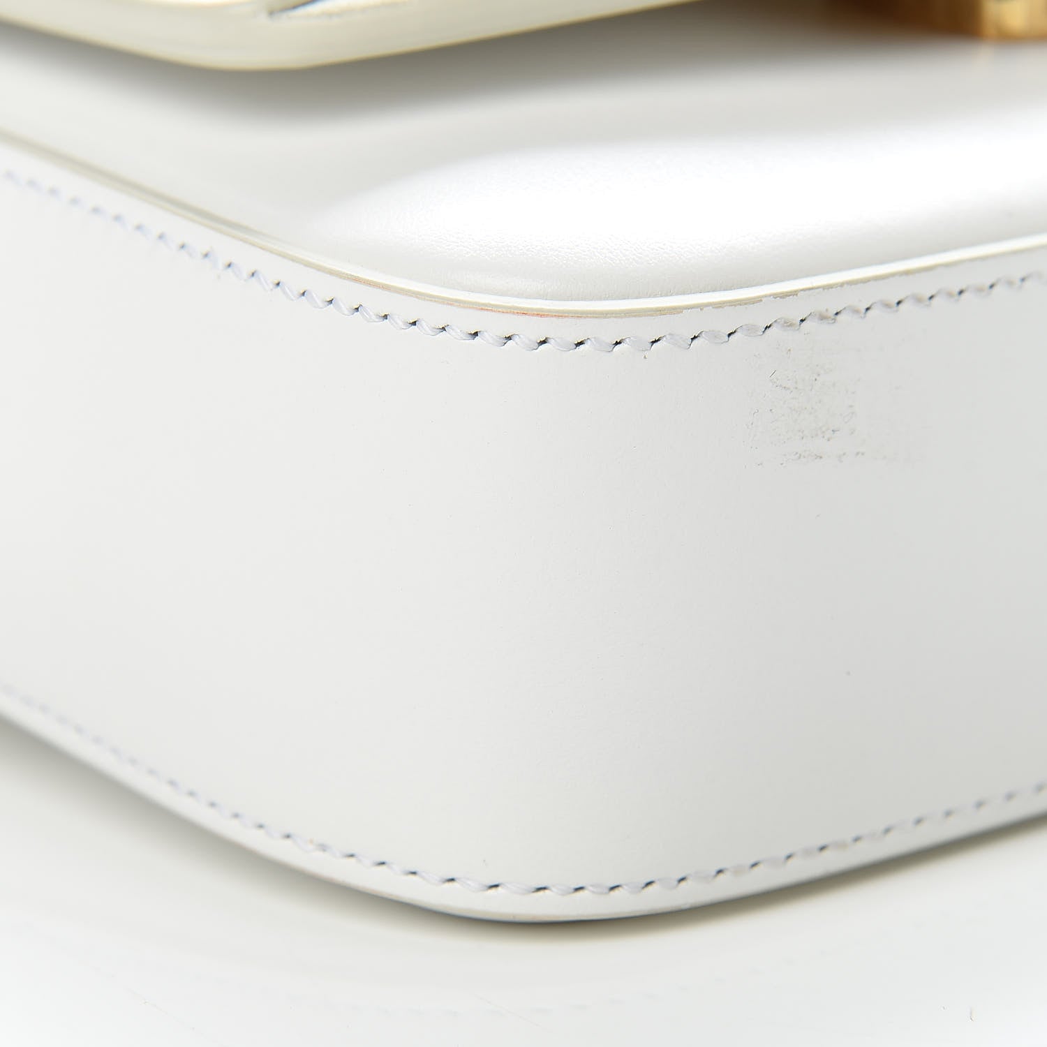 Chloe Shiny Calfskin Suede Mini C Double Carry Brilliant White 9 of 14