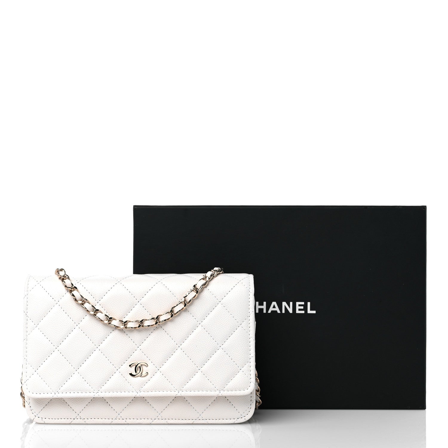 Chanel Caviar Quilted Wallet On Chain WOC White 11 of 11