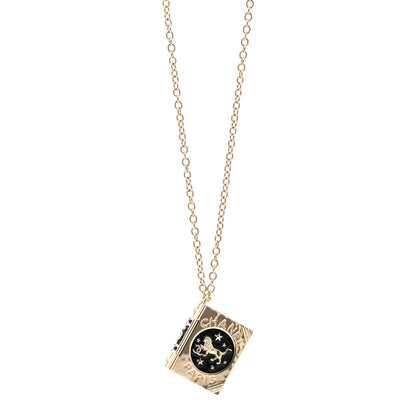 Chanel Metal CC Lion Book Locket Necklace Gold 1 of 6