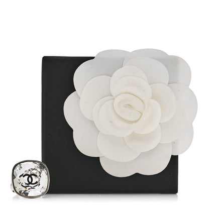 Chanel Crystal Square CC Ring 49 5 Silver 6 of 6