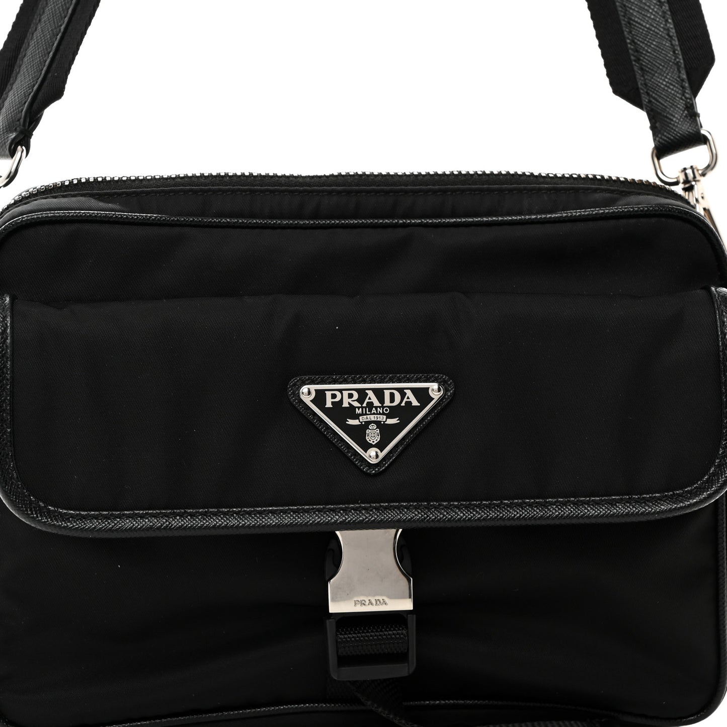 Re-Nylon Saffiano Shoulder Bag Black