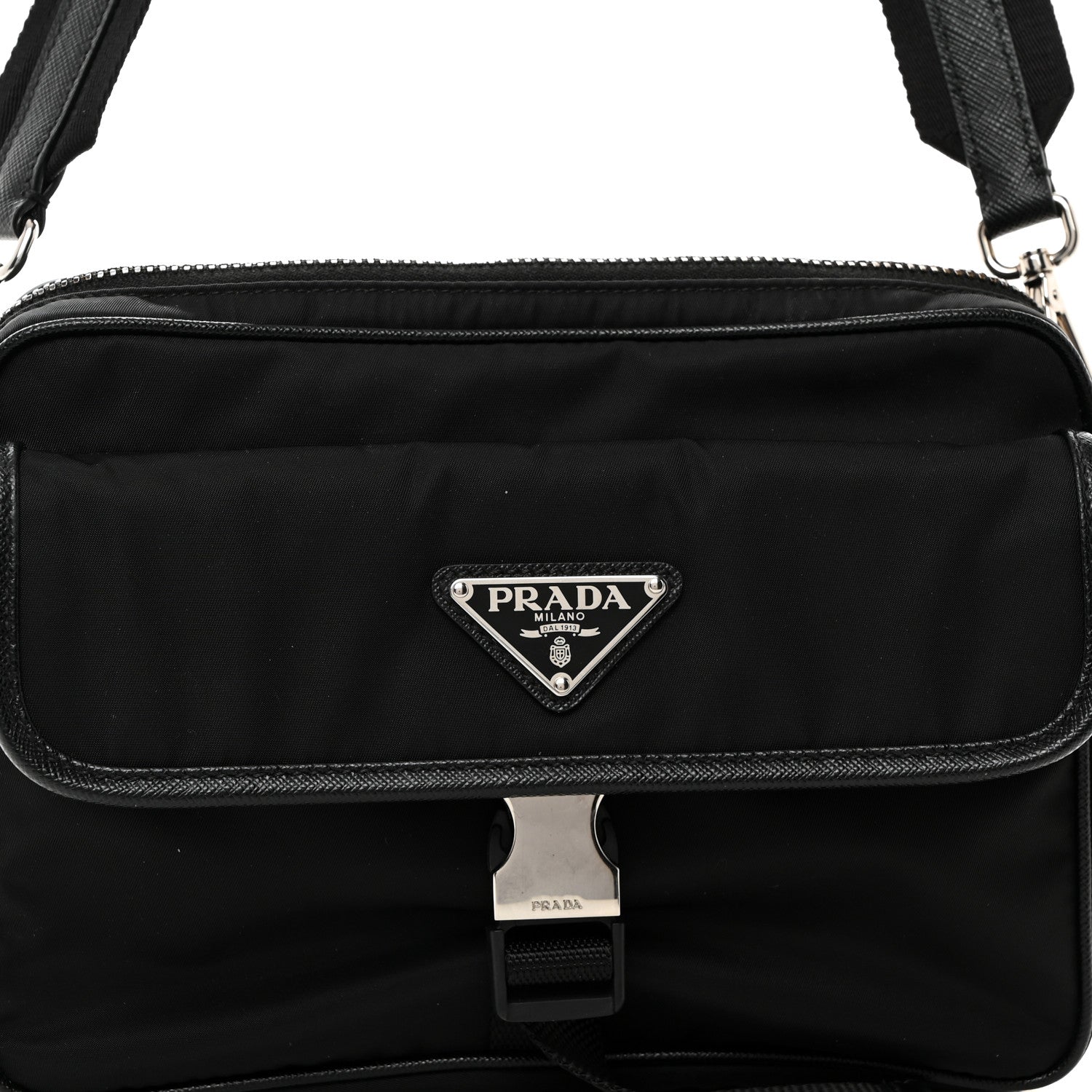 Prada Re-Nylon Saffiano Shoulder Bag Black 9 of 11