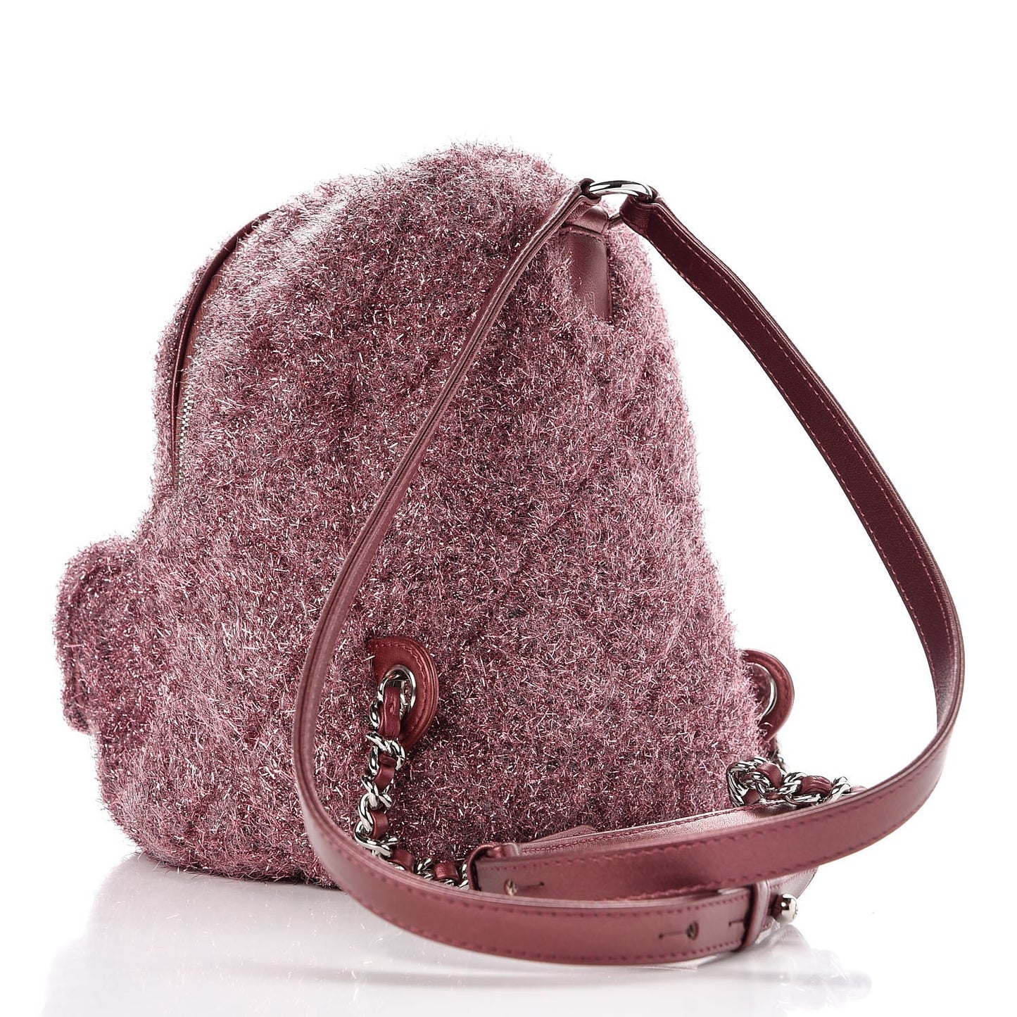 Lurex Knit Mini Pluto Glitter Backpack Pink