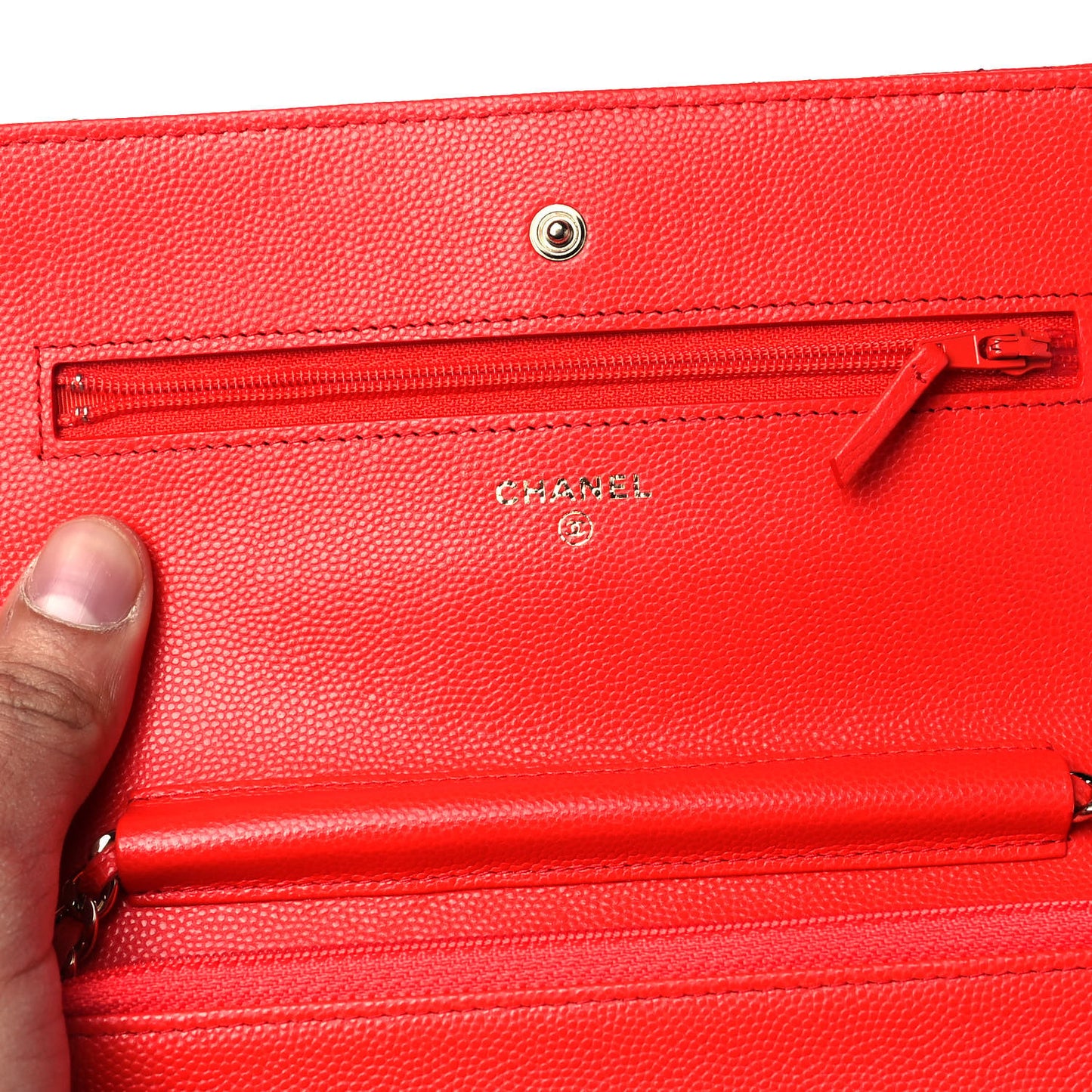 Caviar Quilted Wallet On Chain WOC Red