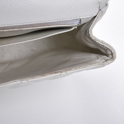 Chanel Caviar Quilted Jumbo Single Flap White 14 of 32