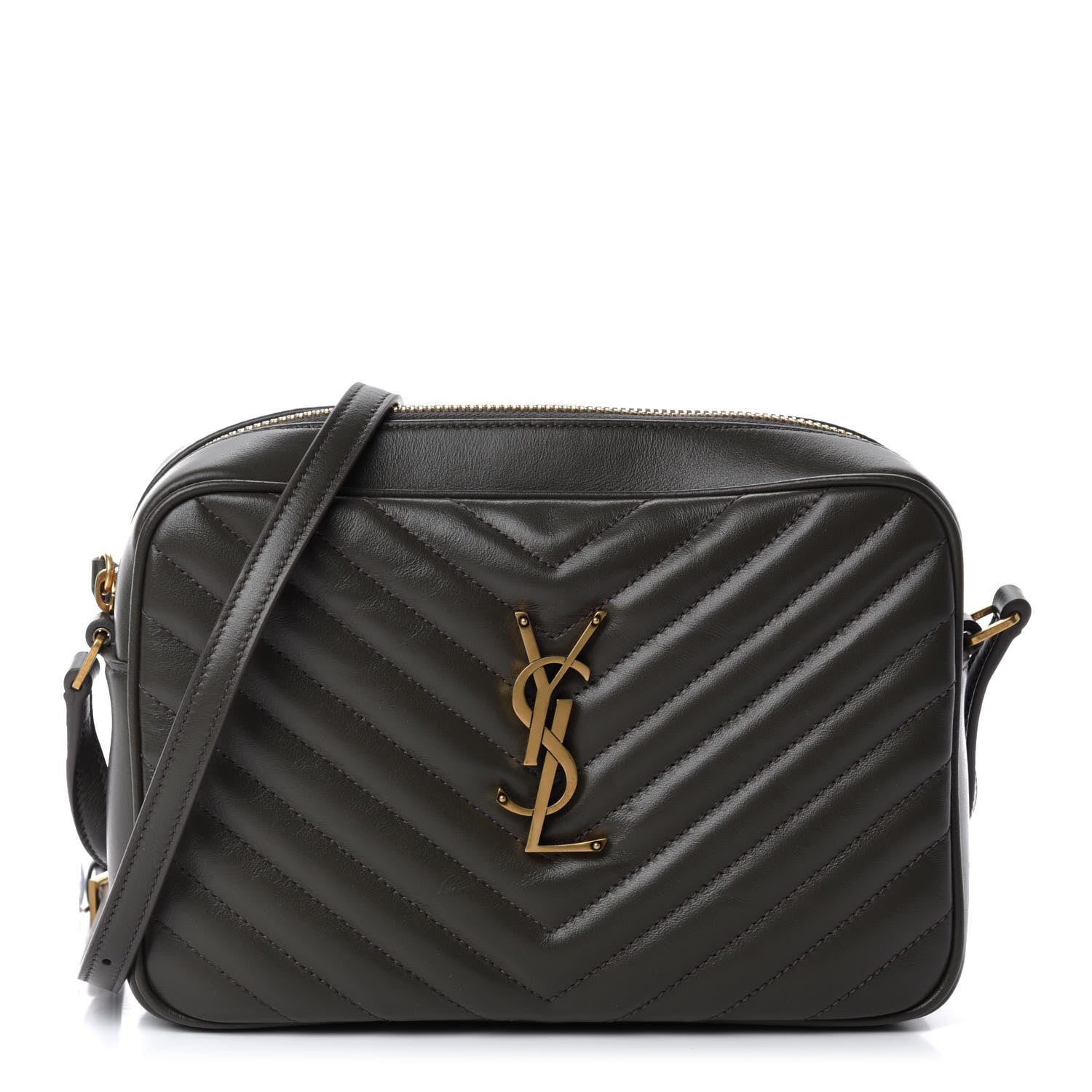 Saint Laurent Calfskin Matelasse Monogram Lou Camera Bag Sea Pebble 1 of 10