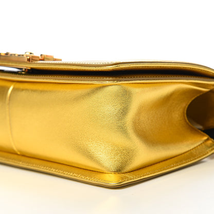 Chanel Metallic Patent Calfskin Quilted Medium Boy Flap Gold 8 of 9