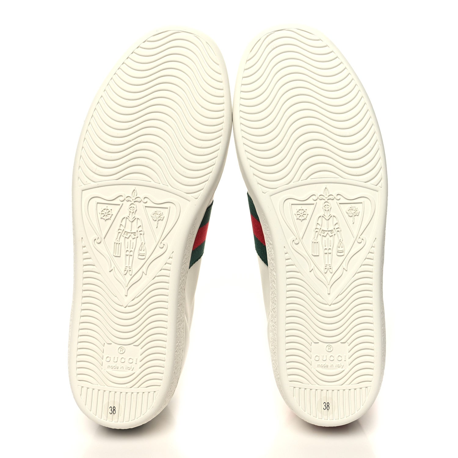 Gucci Calfskin Ayers Bee Embroidered Womens Ace Sneakers 38 White Green 6 of 9