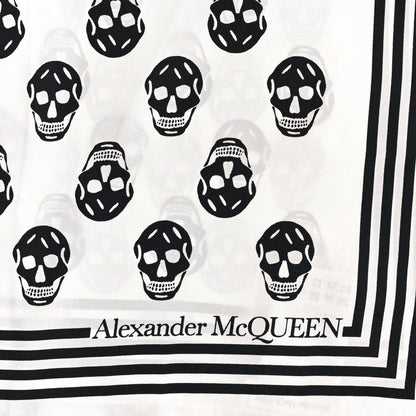 Alexander McQueen Silk Chiffon Skull Scarf Ivory Black 2 of 3