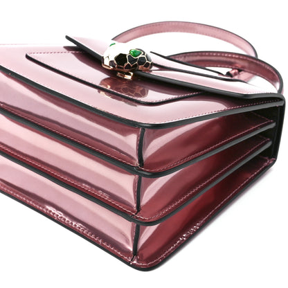 Bulgari Metallic Calfskin Serpenti Forever Top Handle Rose Quartz 14 of 14