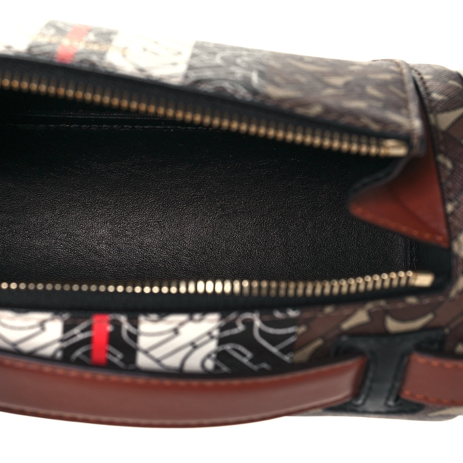 Burberry E-Canvas Monogram Stripe The Barrel Bag Bridle Brown 5 of 11