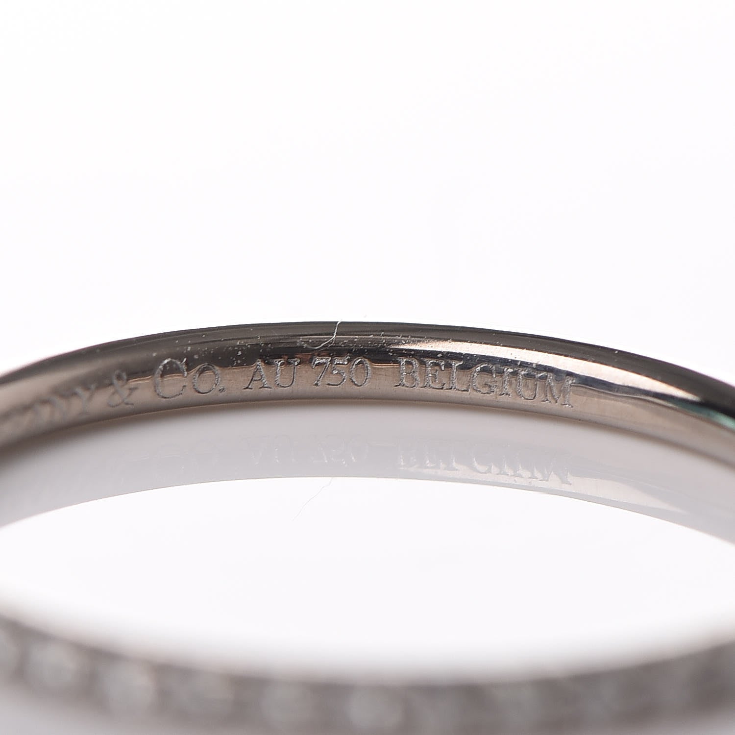 Tiffany 18K White Gold Diamond Metro Band Ring 49 5 5 of 6