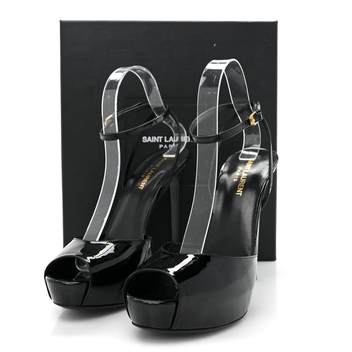 Patent Tribute Lips Platform Sandals 40.5 Black