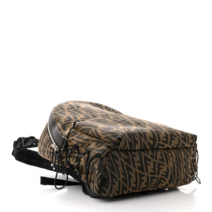 Fendi X SARAH COLEMAN Fabric Jacquard Vitello Grace Light Woven Lanyard FF Vertigo Pouch Pocket Backpack Tobacco Moro Black 4 of 10