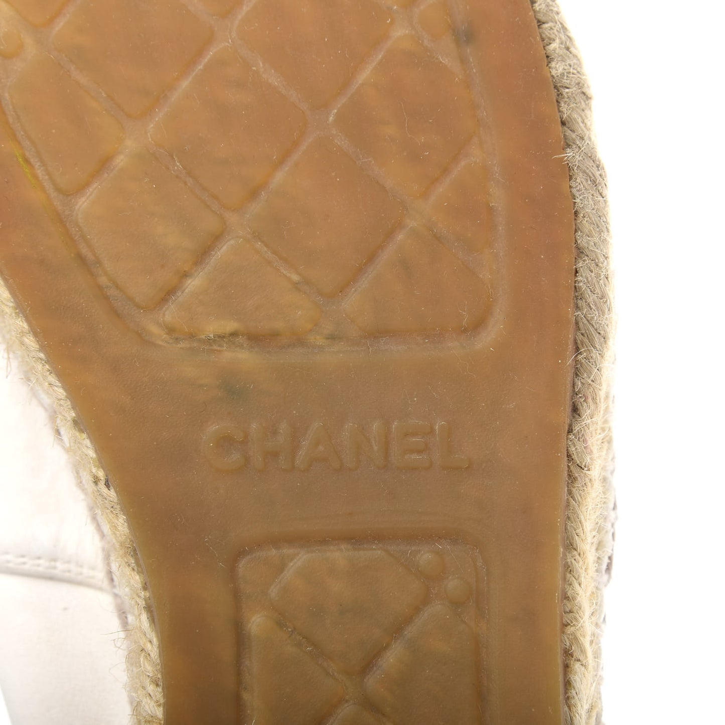 Lambskin CC Espadrilles 40 White Black