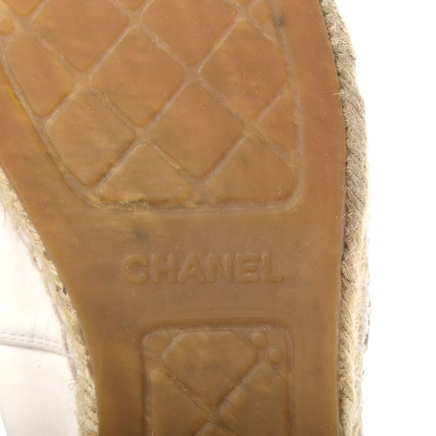 Chanel Lambskin CC Espadrilles 40 White Black 9 of 10