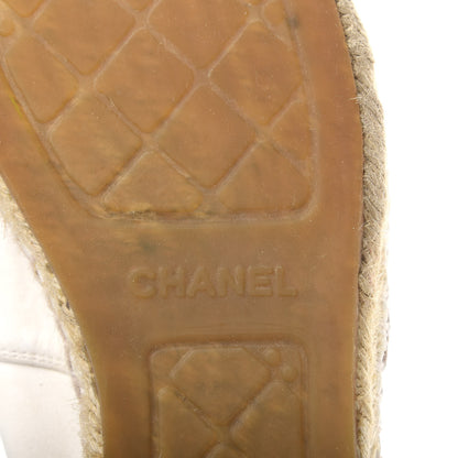 Chanel Lambskin CC Espadrilles 40 White Black 9 of 10