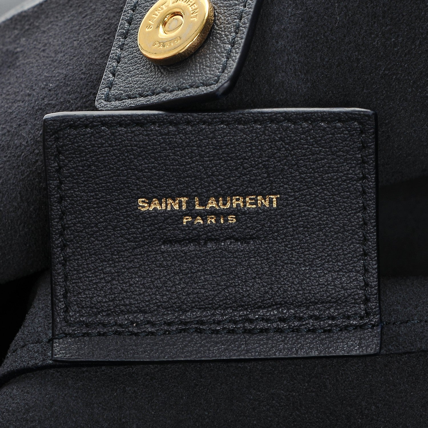 Saint Laurent Calfskin Medium Shopping Tote Navy 6 of 8