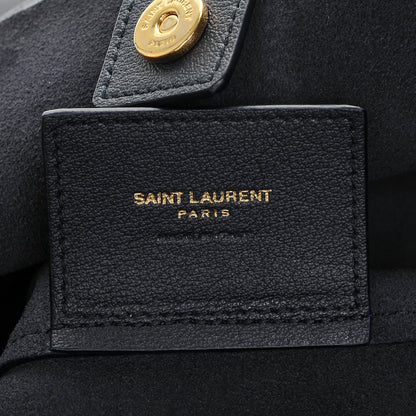 Saint Laurent Calfskin Medium Shopping Tote Navy 6 of 8