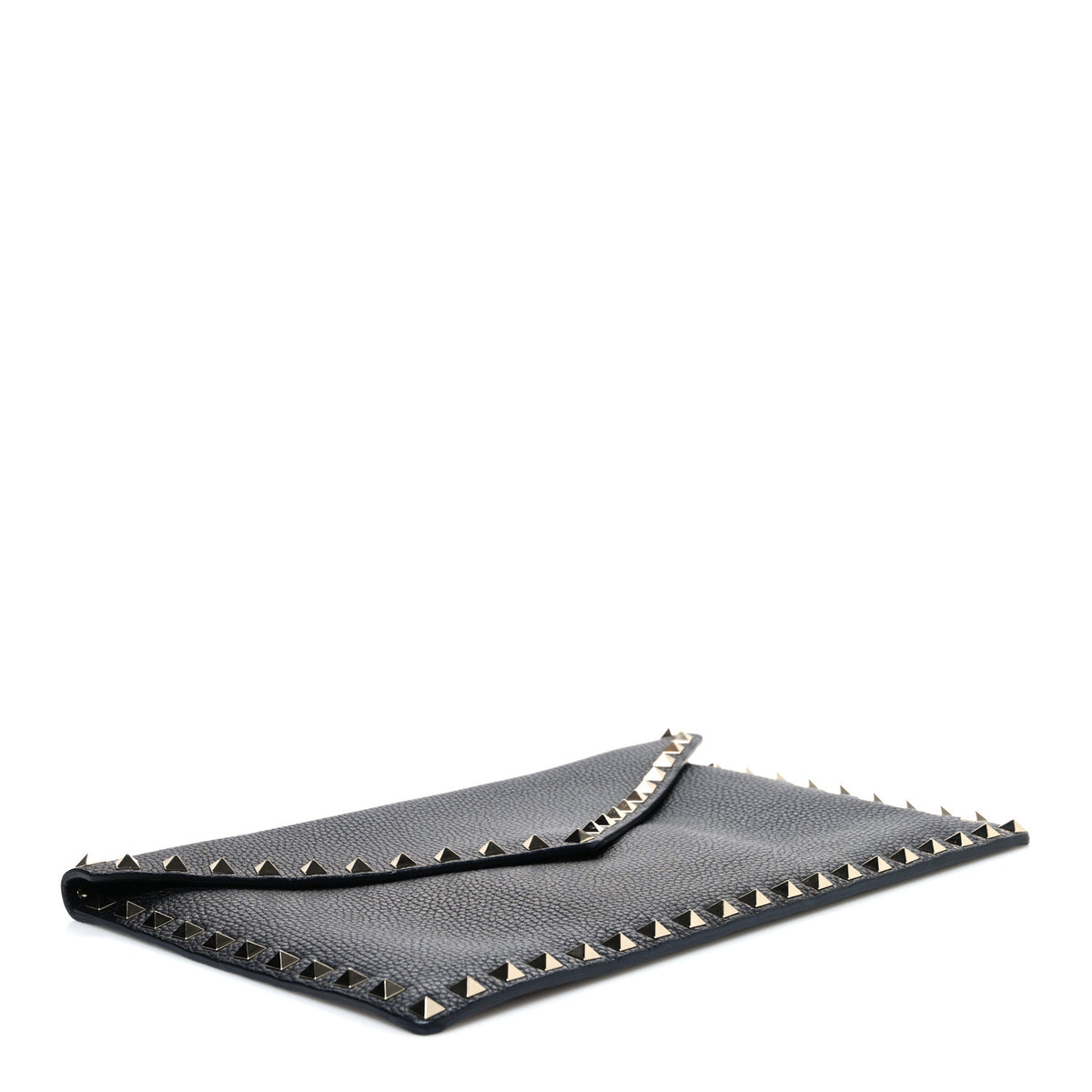 Valentino Garavani Vitello Large Rockstud Envelope Clutch Black 4 of 6