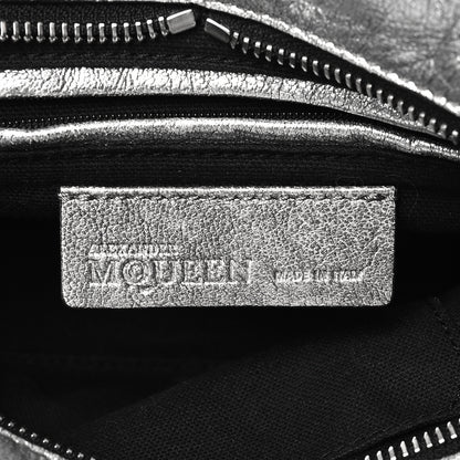 Alexander McQueen Metallic Pebbled Calfskin Mini Padlock Tote Silver 6 of 8
