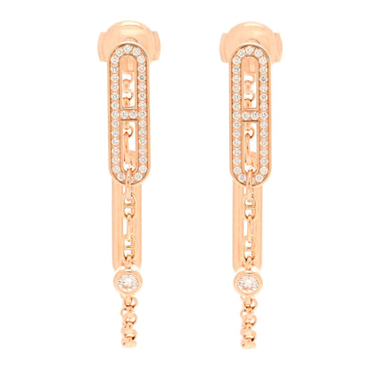 Hermes 18K Rose Gold Diamond Chaine D'Ancre Chaos Earrings 1 of 6