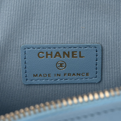 Chanel Lambskin Quilted CC In Love Heart Clutch With Chain Light Blue 6 of 12