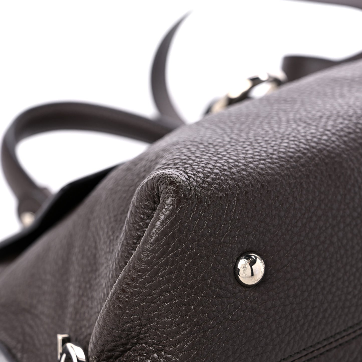 Grained Calfskin Sofia Satchel Brown