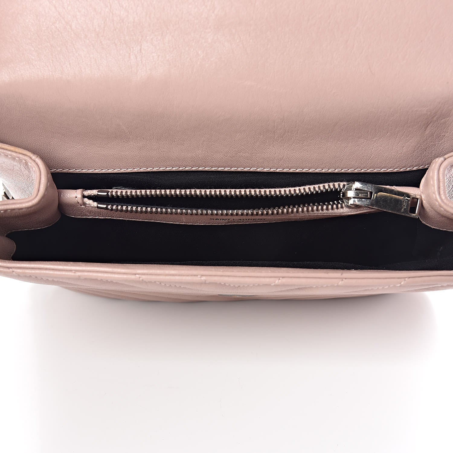 Saint Laurent Sheepskin Matelasse Chevron Monogram Medium College Bag Rose Poudre 5 of 16