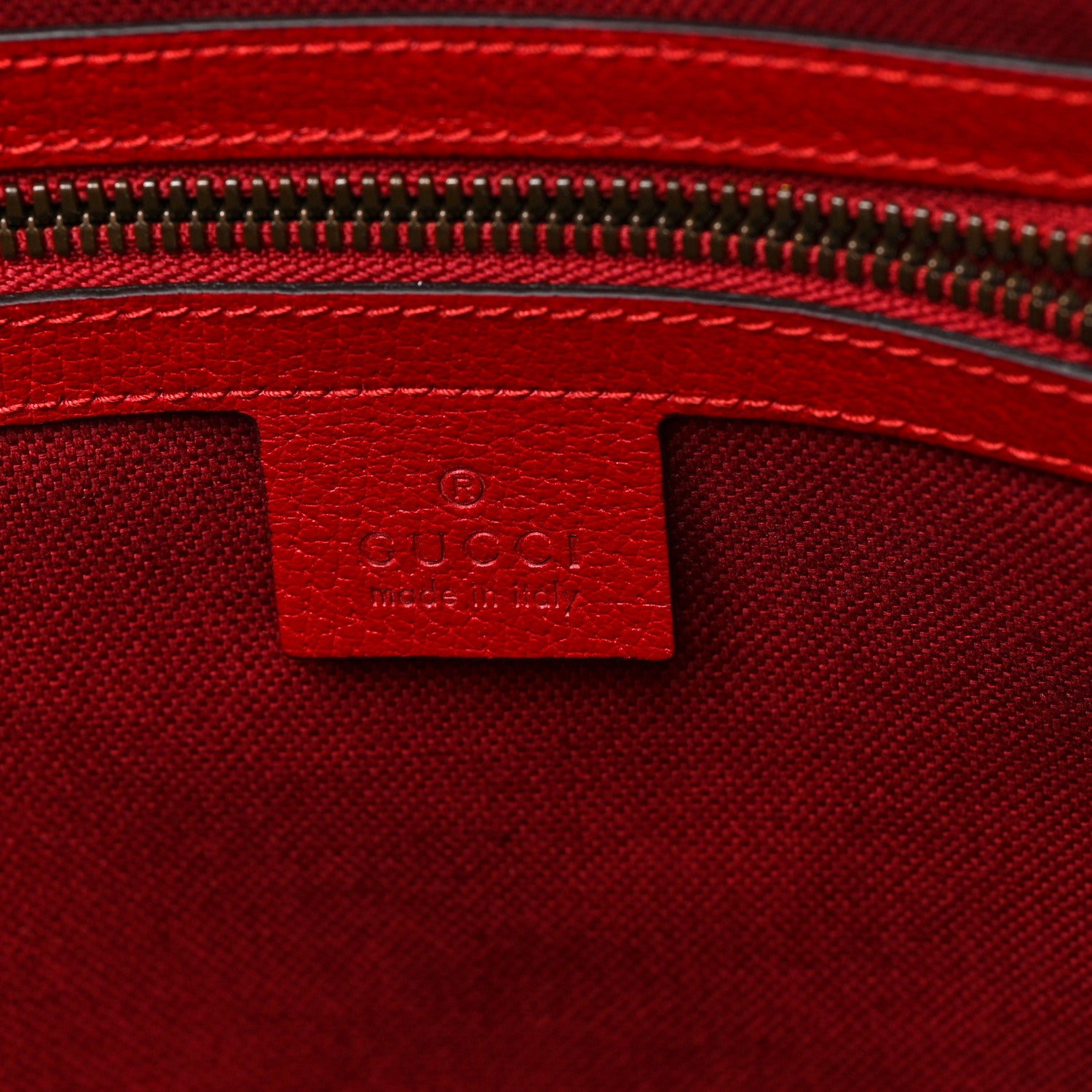 Gucci Canvas Calfskin Sylvie Stripe Logo Mens Tote Red White Blue 6 of 9