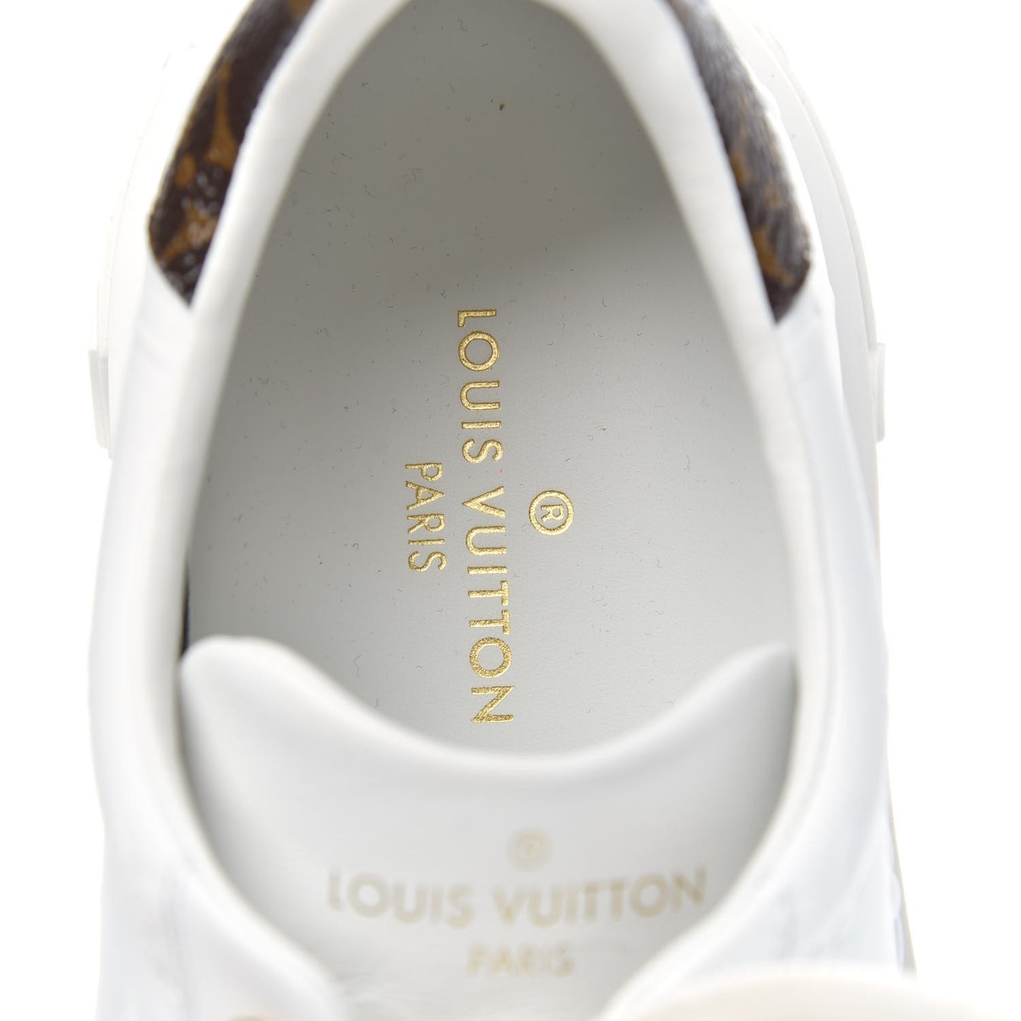 Lambskin Embossed Monogram Time Out Sneakers 38 White