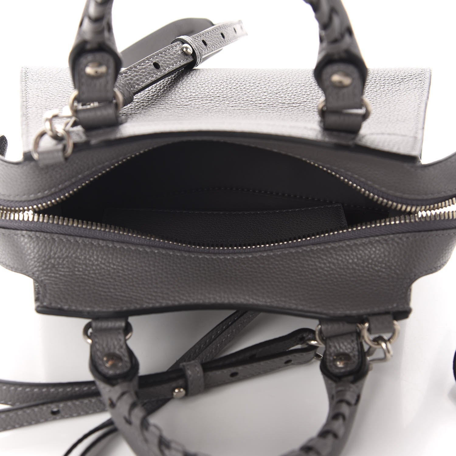 Balenciaga Grained Calfskin Neo Classic Silver Hardware Mini City Dark Grey 5 of 10